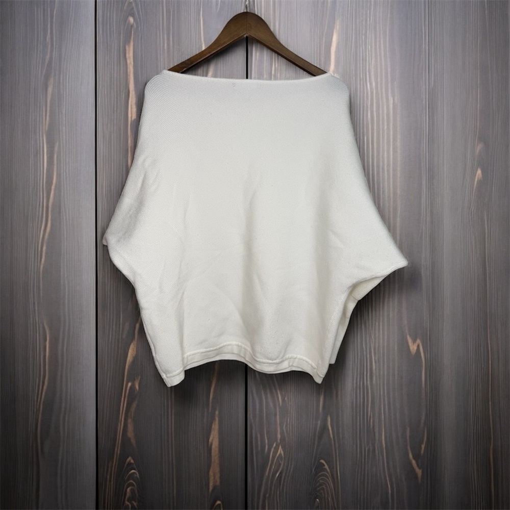 FASHION Elegant White Women's Wide Crew Neck Sweater - Picture 3 of 5